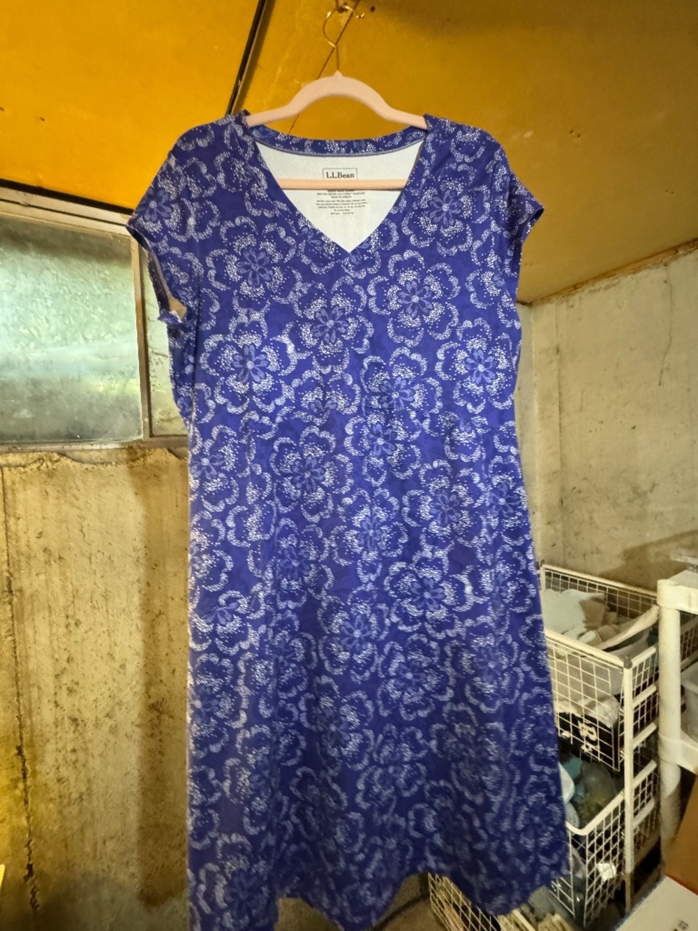 LLBean V Neck Shift Dress, Large